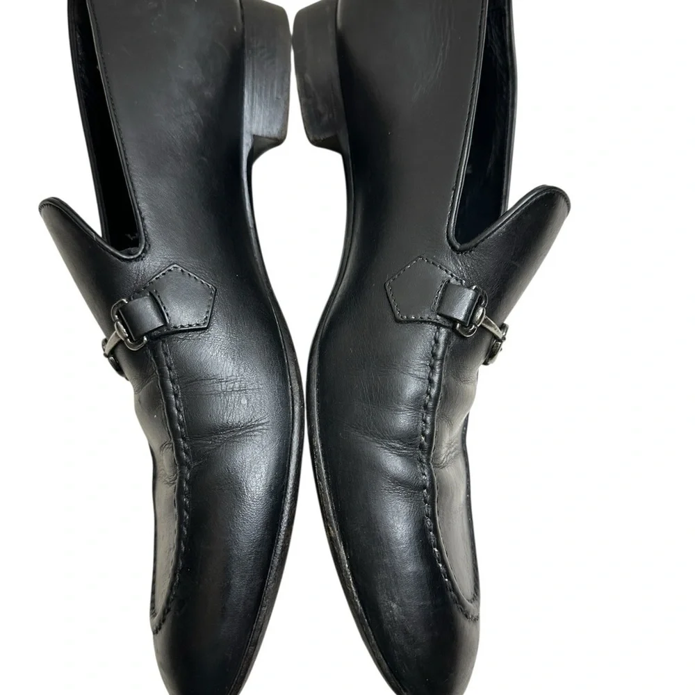 Louis Vuitton Black Leather Slip-On Loafers